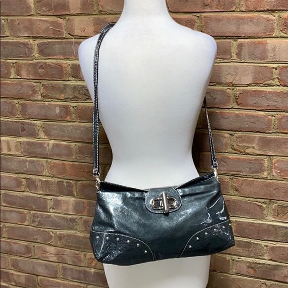 Nuovedive Italian Leather Green Patented HandBag - Picture 5 of 8